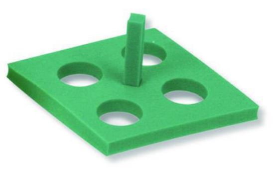 Floating tube rack foam, square, green, for 4 tubes à 50 ml, pack of 5_1555932