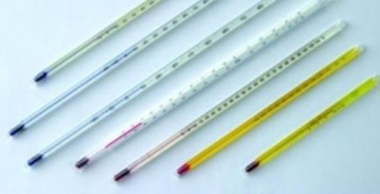 LLG-Thermometer, general purpose -10...+110:1°C stemform, red filling, capillaries yellow backed, length 270 mm, immersion depth: 76 mm_1560821