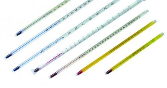 LLG-Thermometer, general purpose -10...+200:1°C stemform, red filling, capillaries white backed, length 300 mm, immersion depth 76 mm_1560794