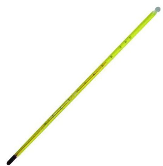 LLG-Precision-Laboratory Thermometer -10...+200°C stemform, capillary: yellow backed, red filling, L:350 mm, suitable for calibration_1560855