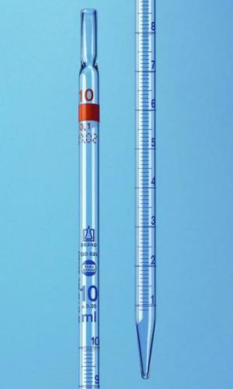 Measuring pipette cap. 10 ml:0,1 ml BLAUBRAND®, class AS, absolute drain, AR glass, blau graduation, type 2_1561120