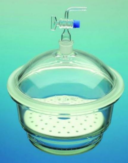 Desiccator with tubus, Ø 300 mm stopcock 24/29, porcelain plate boro 3.3_1564915