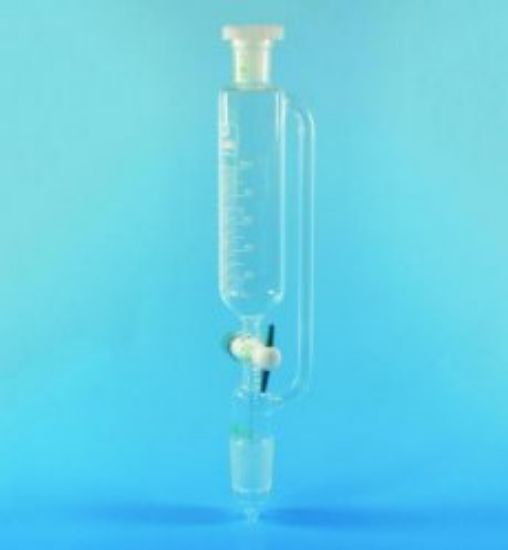 Dropping funnel 500 ml, cylindrical PTFE stopcock, w. relief tube, graduated, Boro 3.3, DIN 12451 and DIN 12567_1624083