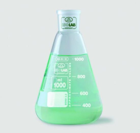 Erlenmeyer flask 1000 ml NS 29/32, Boro 3.3, white graduated, w/o stopper_1564336