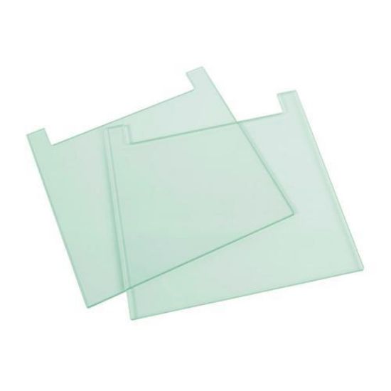 Notched glass plates 200x200mm 2 mm thick, pack of 2_1567857