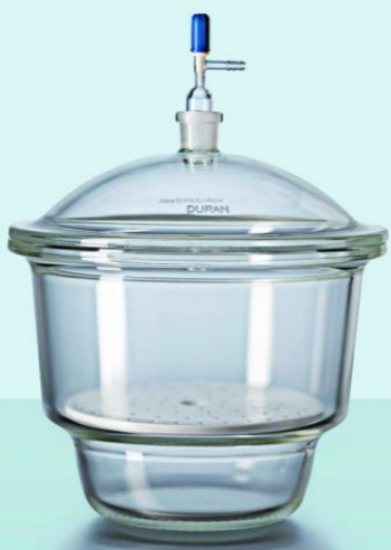 Vacuum-Desiccator MOBILEX DN 250 clear DURAN®, with porcelain plate, thread lid GL32 MOBILEX, with PBT_1569540