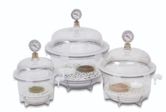 LLG-Vacuum desiccator VDR-20G, round PC, with gauge, outer diameter 242 and height 354mm_1569570