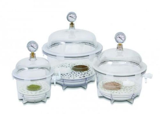 LLG-Vacuum desiccator VDR-25G, round PC, with gauge, Ø 308x400mm_1569608