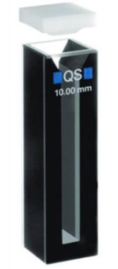 Half-micro-cuvette 104B-QS, 10mm thickness quartz glass SUPRASIL®, 1400 μl with cover of PTFE_1570176