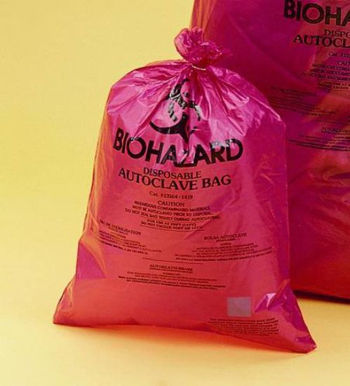 BEL-ART-waste bags 480x580 mm Biohazard, orange-red, extra strong, pack of 200_1568972