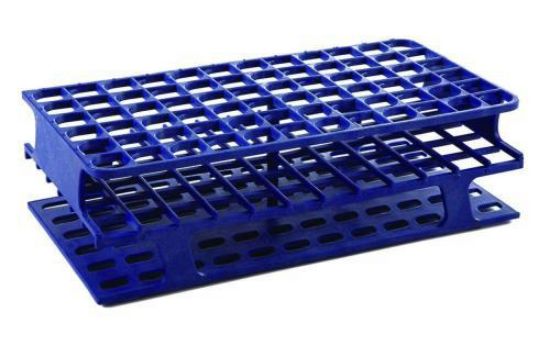 Test tube rack OneRack for 72 tubes of 13mm Ø blue, POM, 104x202x59mm_1571474