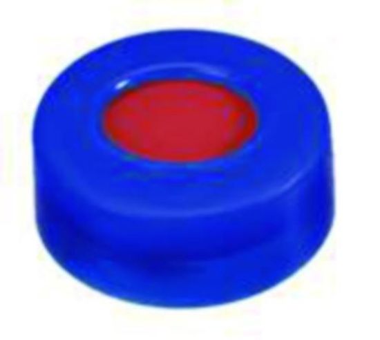 LLG-Snap ring cap N 11, PE, blue center hole, PTFE red/Silicone white/PTFE red, Hardness: 45° shore A, Thickness: 1.0 mm_1575726