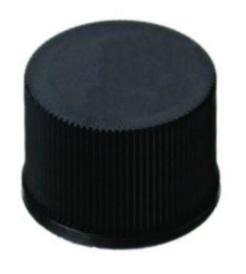 LLG-Screw cap N 13, PP, black, closed top, Silicone white/PTFE red, Hardness: 55° shore A, Thickness 1.3 mm, pack of 100_1575955