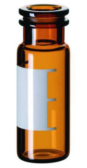 LLG-Snap-ring bottle 1,5 ml, amber 1. hydrologic class, 32x11,6 mm, writing label and filling mark, pack of 100_1576013