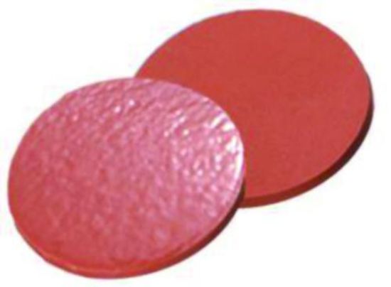 LLG-Septa N 9, Natural Rubber red-orange/TEF colourless, Hardness: 45° shore A, Thickness: 1.3 mm pack of 100pcs_1576097