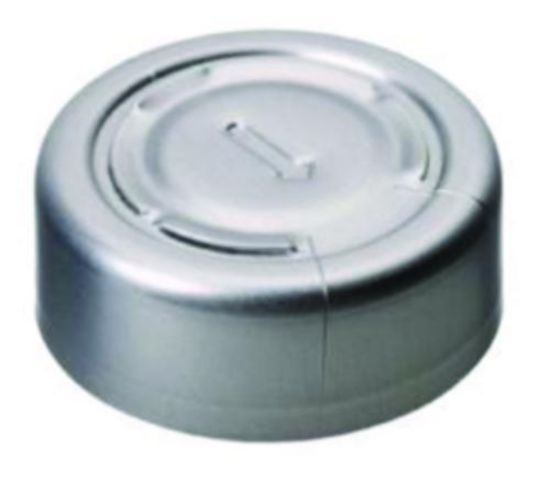 LLG-Aluminium Complete Tear Off Cap N 20, silver, Butyl dark grey/centrical PTFE-lamination grey, Hardness: 50° shore A, Thickness: 3 mm_1576156