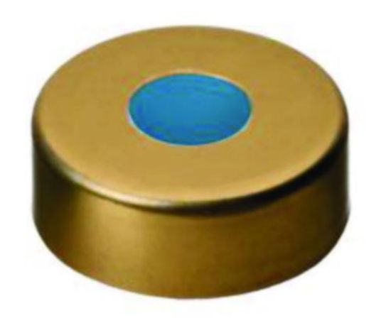 LLG Magnetic Crimp Cap N 20, Gold, 8 mm Center Hole, Silicone Blue/PTFE ...
