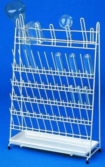 Drainign rack 420x170x300 mm with 12 rods and 11 sheets, wire, white, PE_1577852
