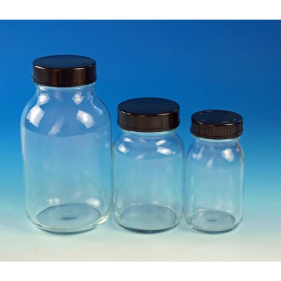 Wide neck bottle 50 ml, GL 32 thread and screw cap clear glass_1582685