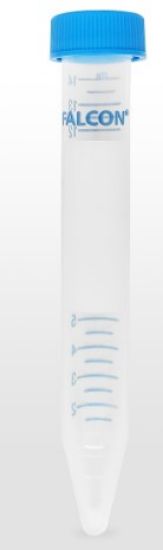 Falcon Conical-Bottom Tubes, PS, with srew caps, 15 ml, 17 x 120 mm, pack of 500_1589167