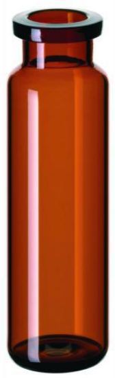 Headspace bottles 20 ml, brown glass 75,5x22,5mm, round bottom, DIN roll border, 1.hydrolytic cl., pack of 1000_1591496