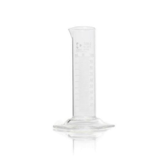 DURAN® Measuring cylinder, low form, with spout, hexagonal base, with graduation, 100 ml_1601511