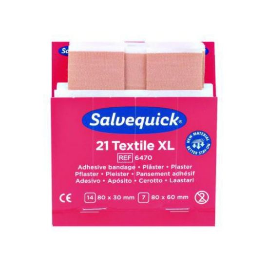 Salvequick plaster elastic, 14x8,5cm/7x8,5cm Refill 6470, pack of 21_1601179