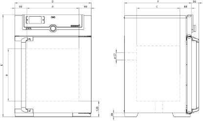 Incubator IN55m, natural convection, SingleDISPLAY, 53 l, 20 °C - 80 °C with 1 grid_1383709