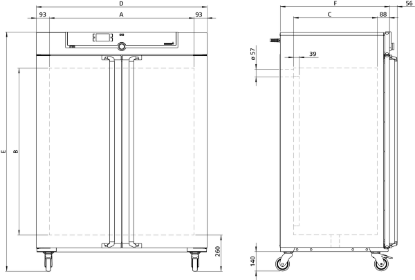 Steriliser SF750, forced air circulation, SingleDISPLAY, 749 l, 20 °C - 250 °C with 2 grids_1383815