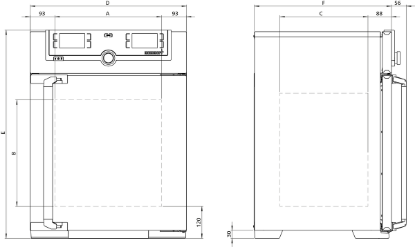 Paraffin oven UN55pa, natural convection, TwinDISPLAY, 53 l, 20 °C - 80 °C with 1 grid_1383977