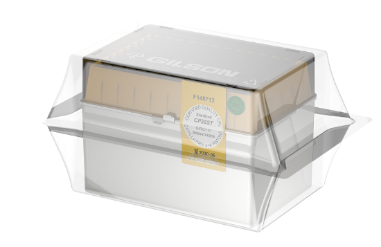 Gilson, Capillary Pistons, CP25ST, Pipette Tips, 3-25 μL, 86.1 mm, 576, Sterile, 96 Racked, Polypropylene, Polyester_1308630