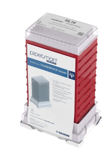 Gilson, PIPETMAN DIAMOND, DL10, Universal Pipette Tips, 0.1-20 μL, Non-Sterile, Non-Filtered, TOWERPACK, 960 tips_1078251