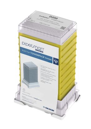Gilson PIPETMAN DIAMOND Universal Pipette Tips D200, 960, 2-200 μL, Polypropylene, Racked - TOWERPACK, Non-Sterile, Non-Filtered_1199922