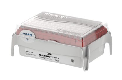 Gilson, PIPETMAN DIAMOND, D10, Universal Pipette Tips, 0.1-10 μl, Non-Sterile, Non-Filtered, TIPACK, 960(10x96) tips_1149205