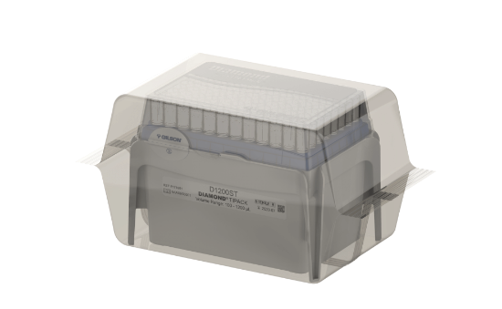Gilson, Pipetman Diamond, D1200ST, Universal Pipette Tips, 100-1200 μL, Sterile, Non-Filtered, TIPACK, 960 (10x96) tips, Polypropylene_1147733