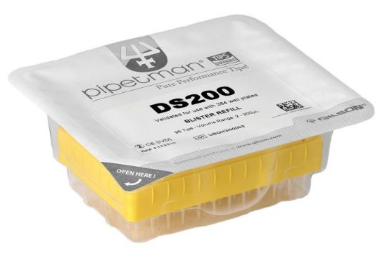 Gilson, PIPETMAN DIAMOND, DS200, Universal Pipette Tips, 2-200 μL, Non-Sterile, Non-Filtered, Blister Refill, 960 tips, Polypropylene_1239817