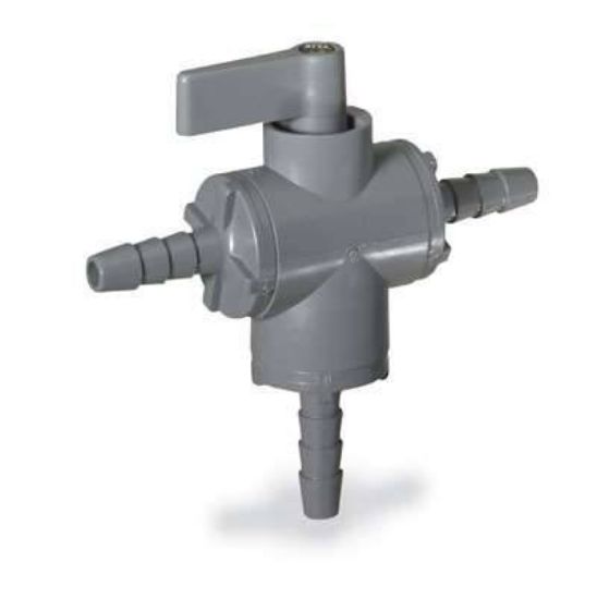 Masterflex, Ball Valves, Three-way, PVC, 1/2" ID Hose Barb_1079725