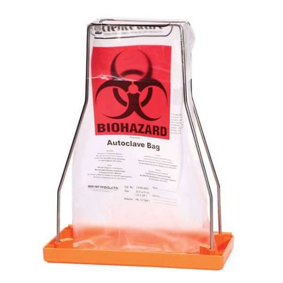 1 gal HDPE Biohazard Bags w/ Sterilization Patch, 12 x 24"; 100/cs_1097543