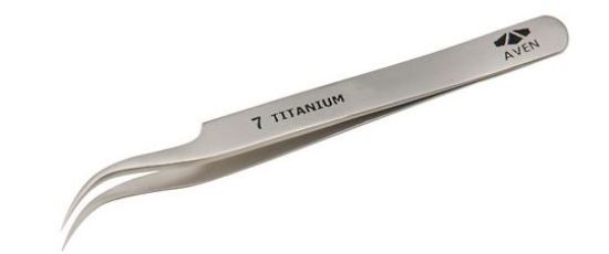 Titanium Precision Smooth Fine Curve Tip 7 Tweezers, 4.25" L; 1/Pk_1241909