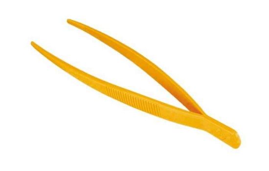 Azlon Heavy-Duty PMP Serrated Rounded Tip Tweezers, 9 3/4