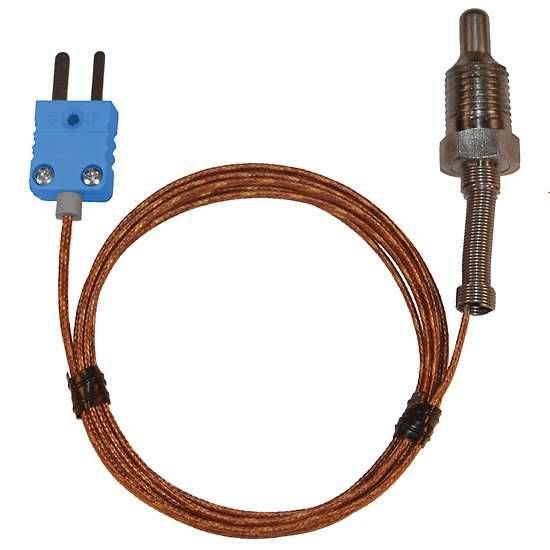 Digi-Sense, Type-T Pipe Plug Probe SS 1 / 4" NPT (M) Mini-Connector, 0.5" L Grounded 5ft Cable_1105423