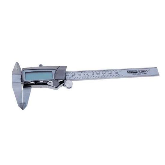 General Tools Digital Stainless Steel Caliper 147, inches/milimeters UOM, 0 to 6 inch (0 to 153.25 mm) range, ±0.001 inch (±0.01 mm) accuracy_1196164