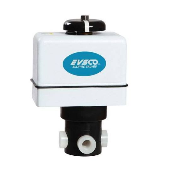 VALVE ELLIP 3W PVDF PNEU 1/4" Com_1188573