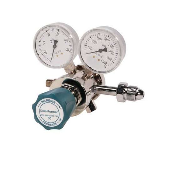 Cole-Parmer Two-Stage Regulator, 1200 SCFH Capacity, 580 CGA Fitting ...