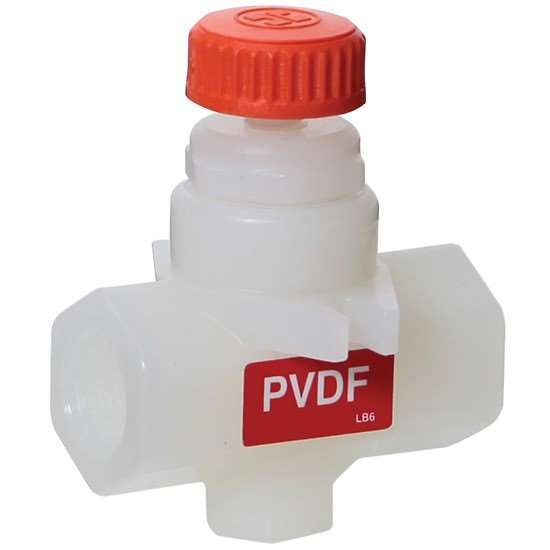 Hayward PVDF Needle Valve, 1/4" NPT(F), with PTFE Seat and FPM Seals_1223118