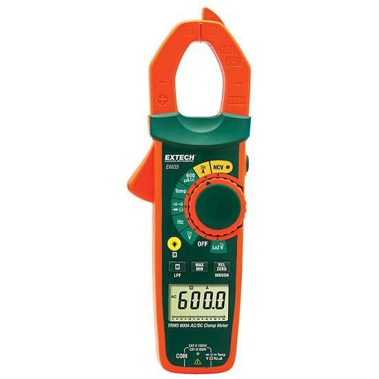 Extech EX655 True RMS 600A Clamp Meter with NCV; AC/DC_1209715