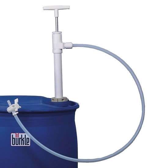 Burkle, Inc. 5606-0601 Hand Operated Drum Pump with Discharge Tubing, PTFE/FEP, 60 cm inlet tube, 270 mL/stroke_1210893