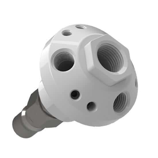 Cole-Parmer VapLock Solvent Waste Manifold, PP, Justrite SS, 1x1/2"NPT, 3x1/4"NPT, 6x1/4-28UNF; 1/ea_1239517