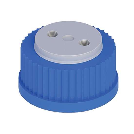 Spex VapLock™ Solvent Delivery Cap with Viton Air Inlet Valve, Two 1/4-28 ports, GL45; 1/EA_1215865