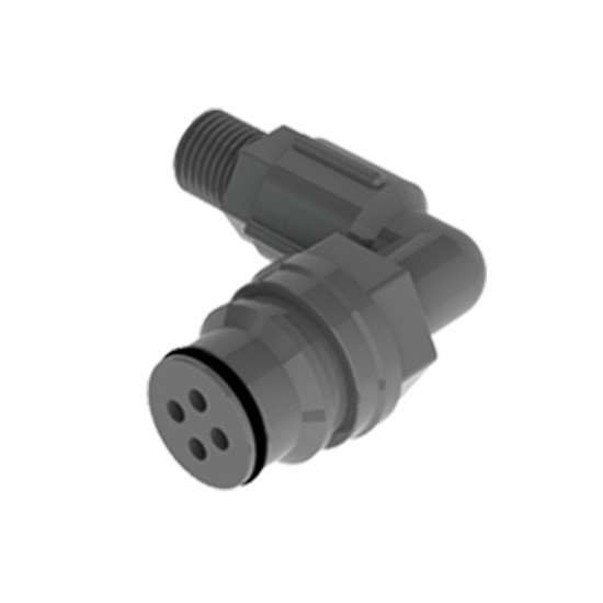 Cole-Parmer VapLock Filter Adapter, 90° elbow, Justrite Centura quick disconnect, PP and EPDM; 1/ea_1239635